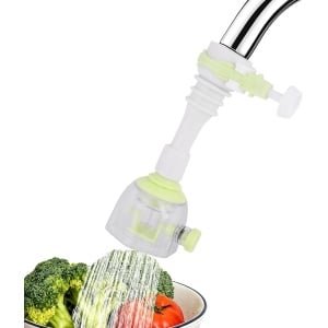 Spatbestendige kraanverlenger met verstelbare lengte voor keuken, waterbesparende kraanslang (groen) - Handige keuken accessoire