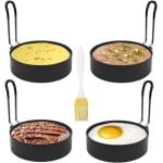 Spiegeleivormen Set - Keuken Accessoires - Ontbijt Maken - Roestvrij Staal - Zwart