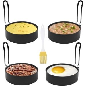 Spiegeleivormen Set - Keuken Accessoires - Ontbijt Maken - Roestvrij Staal - Zwart