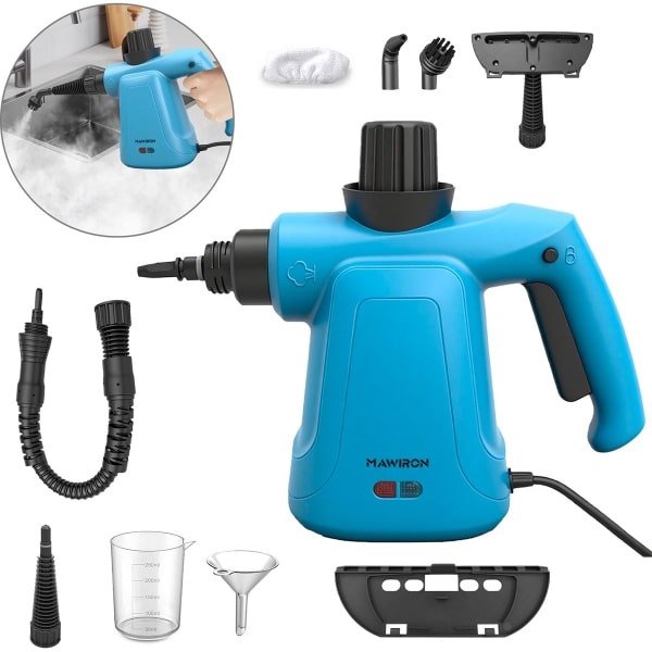 Stoomreiniger, Handheld Stoomreinigers, Draagbare Stoomreiniger, Handheld Stoomreiniger, Multifunctionele Draagbare Stomer met 9 Accessoires voor Bank, Keuken, Tegels, Gordijnen, Tapijten, Raam.