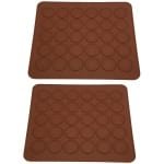 Store_9 - Macaron Bakmat - Siliconen Bakken Pad - 30 Gaten - Niet Plakkerig - Keuken Accessoire - Geschikt voor Desserts - Koffie Kleur