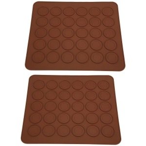 Store_9 - Macaron Bakmat - Siliconen Bakken Pad - 30 Gaten - Niet Plakkerig - Keuken Accessoire - Geschikt voor Desserts - Koffie Kleur