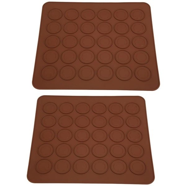 Store_9 - Macaron Bakmat - Siliconen Bakken Pad - 30 Gaten - Niet Plakkerig - Keuken Accessoire - Geschikt voor Desserts - Koffie Kleur