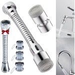 Store_9 - Tap Spray Head - Kraanverlenging - 360° Draaibaar - Keuken Accessoire - Kraan Sproeier - Met 3 Adapters - Geschikt voor M22 tot M24/M20/M18