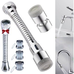 Store_9 - Tap Spray Head - Kraanverlenging - 360° Draaibaar - Keuken Accessoire - Kraan Sproeier - Met 3 Adapters - Geschikt voor M22 tot M24/M20/M18