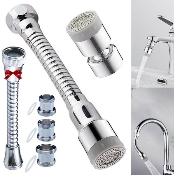 Store_9 - Tap Spray Head - Kraanverlenging - 360° Draaibaar - Keuken Accessoire - Kraan Sproeier - Met 3 Adapters - Geschikt voor M22 tot M24/M20/M18