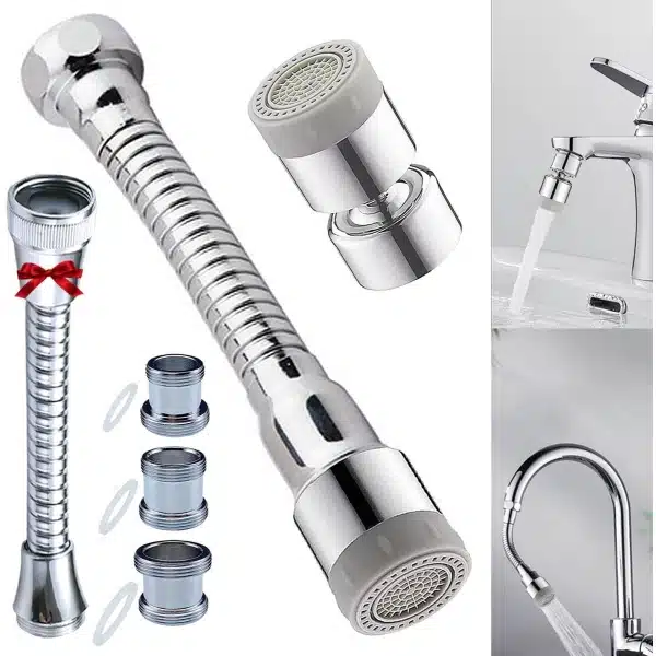 Store_9 - Tap Spray Head - Kraanverlenging - 360° Draaibaar - Keuken Accessoire - Kraan Sproeier - Met 3 Adapters - Geschikt voor M22 tot M24/M20/M18