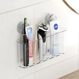 Tandenborstelhouder Zuignap Groot - Wandhouder voor Elektrische Tandenborstel zonder Boren, Maximale Stevigheid 6 KG, Verwijderbare Organizer voor Badkamer, Keuken en Slaapkamer