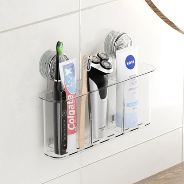 Tandenborstelhouder Zuignap Groot - Wandhouder voor Elektrische Tandenborstel zonder Boren, Maximale Stevigheid 6 KG, Verwijderbare Organizer voor Badkamer, Keuken en Slaapkamer