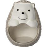 Tandenstokerhouder Egel - Houder Tandenstokers - Keuken Accessoire - Keramiek Dier Vorm - 9 x 75 cm - Wit Grijs