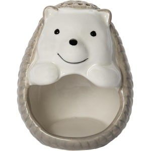 Tandenstokerhouder Egel - Houder Tandenstokers - Keuken Accessoire - Keramiek Dier Vorm - 9 x 75 cm - Wit Grijs