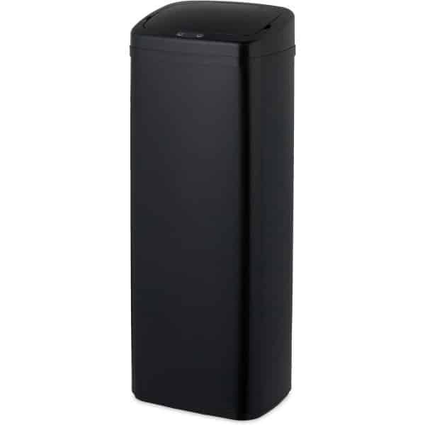 Titel: 50 liter prullenbak met sensor en elektrische deksel - Vuilniszakhouder voor de keuken, automatisch - Zwart