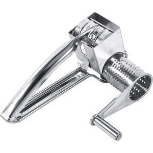 Trommelrasp - Spiraalsnijder - Geschikt als Kaasmolen en Rasp - RVS - Zilver - Kaasrasp - Kaasrasp harde kaas - Keukengerei - Keuken accessoires - Premium - Roterende - Sliertensnijder - Handgebogen - Zilver