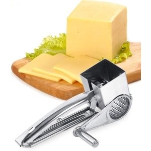 Trommelrasp - Spiraalsnijder - Geschikt als Kaasmolen en Rasp - RVS - Zilver - Kaasrasp - Kaasrasp harde kaas - Keukengerei - Keuken accessoires - Premium - Roterende - Sliertensnijder - Handgebogen - Zilver