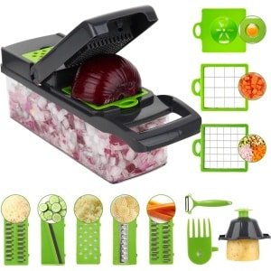 Unyqoos® Multifunctionele Groentesnijder met Diverse Messen en Accessoires voor Keuken
