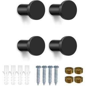 Unyqoos® Zwarte Stijlvolle Wandhaken Set van 4 voor Kleding en Accessoires in Keuken en Slaapkamer