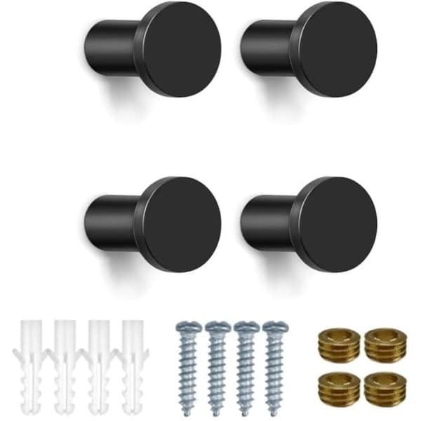 Unyqoos® Zwarte Stijlvolle Wandhaken Set van 4 voor Kleding en Accessoires in Keuken en Slaapkamer