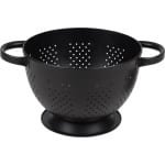 Urban Living Keuken vergiet - zwart - RVS - D22 cm x H24 cm - keuken zeef - keuken accessoires