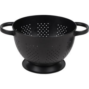 Urban Living Keuken vergiet - zwart - RVS - D22 cm x H24 cm - keuken zeef - keuken accessoires