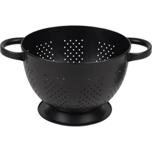 Urban Living Keuken vergiet - zwart - RVS - D22 cm x H24 cm - keuken zeef - keuken accessoires