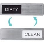 Vaatwasser Magneet Schoon Vuil Indicator - Schuifmechanisme - 50x178 mm - Zilver - Vaatwasser Bordje - Dirty Clean Indicator - Keuken Accessoires - Magnetisch & Zelfklevend - Cadeau voor Moederdag - Housewarming