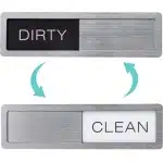 Vaatwasser Magneet Schoon Vuil Indicator - Schuifmechanisme - 50x178 mm - Zilver - Vaatwasser Bordje - Dirty Clean Indicator - Keuken Accessoires - Magnetisch & Zelfklevend - Cadeau voor Moederdag - Housewarming
