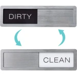 Vaatwasser Magneet Schoon Vuil Indicator - Schuifmechanisme - 50x178 mm - Zilver - Vaatwasser Bordje - Dirty Clean Indicator - Keuken Accessoires - Magnetisch & Zelfklevend - Cadeau voor Moederdag - Housewarming
