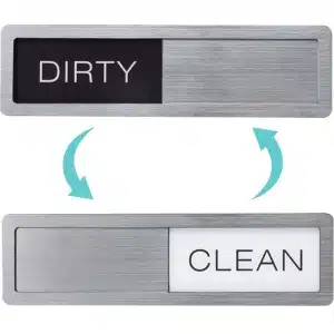 Vaatwasser Magneet Schoon Vuil Indicator - Schuifmechanisme - 50x178 mm - Zilver - Vaatwasser Bordje - Dirty Clean Indicator - Keuken Accessoires - Magnetisch & Zelfklevend - Cadeau voor Moederdag - Housewarming