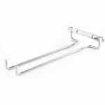 Wandgemonteerde wijnkopjeshouder van chroom, enkele rij, ideaal voor keuken en thuisbar, stijlvolle decoratie voor glazen en accessoires