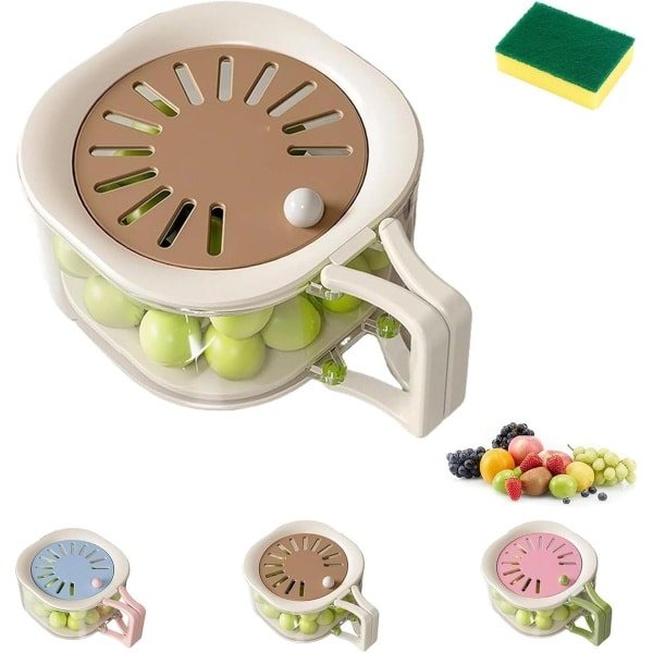 Waskom Zeefmand - Keuken Accessoire - Fruit Groente Wassen - 2-in-1 Afvoer Mand - Compact Formaat - Blauw