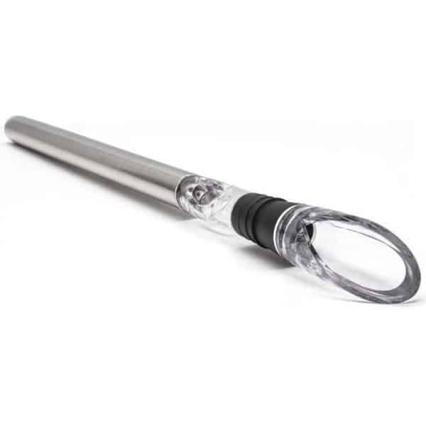 Wijnkoeler - Wijn koelstaaf - Wijnschenker - Schenker voor op fles - Wijnstop - Schenktuit - Wine chiller - Wijn inschenken - Pour spout - Keuken / bar accessoires - Zilverkleurig - Jonyx