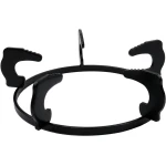 Wokrek van gietijzer voor gasfornuizen, woksteunring, melkkan- en wokhouder, met vijf antislipkussentjes, geschikt als accessoire voor gasfornuizen in de keuken, buitendiameter 180 mm, zwart.