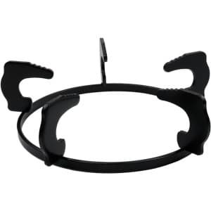 Wokrek van gietijzer voor gasfornuizen, woksteunring, melkkan- en wokhouder, met vijf antislipkussentjes, geschikt als accessoire voor gasfornuizen in de keuken, buitendiameter 180 mm, zwart.