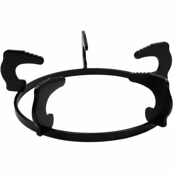 Wokrek van gietijzer voor gasfornuizen, woksteunring, melkkan- en wokhouder, met vijf antislipkussentjes, geschikt als accessoire voor gasfornuizen in de keuken, buitendiameter 180 mm, zwart.