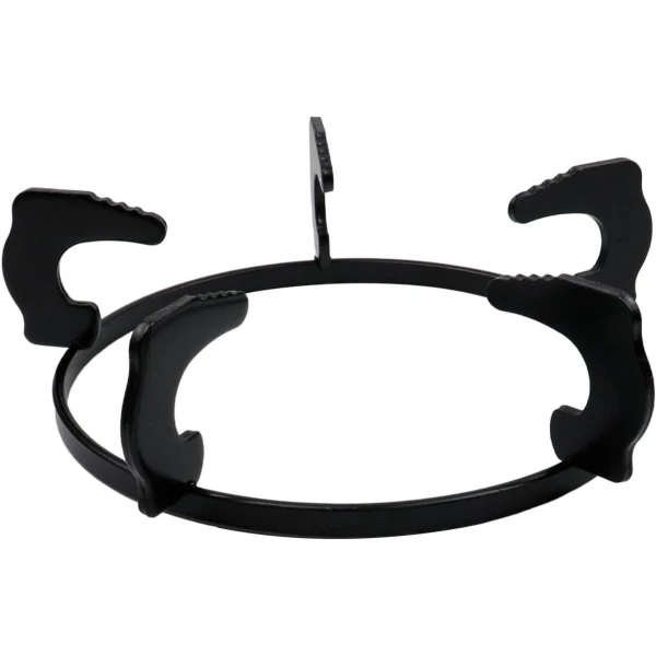 Wokrek van gietijzer voor gasfornuizen, woksteunring, melkkan- en wokhouder, met vijf antislipkussentjes, geschikt als accessoire voor gasfornuizen in de keuken, buitendiameter 180 mm, zwart.