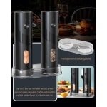 YOZHIQU Pepermolens Set 2 stuks - Elektrische Salz- en Pepermolen met USB Oplaadbaar - Instelbare Maalgraad & Bovenopvulling - Geschikt voor Keuken en Tafelgebruik - RVS 110ml met LED Verlichting