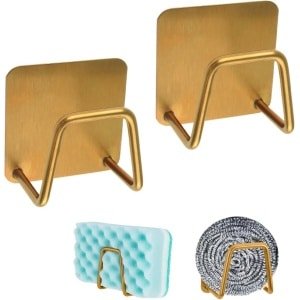 Zelfklevende Spons Houder 2 Stuks Roestvrijstalen Keuken Accessoires