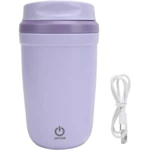 Zelfroerende mok, 350 ml/12 oz, oplaadbare roestvrijstalen elektrische koffiemok, geschikt voor melk, cacao, kantoor, keuken, reizen, enz. - Paars