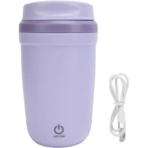 Zelfroerende mok, 350 ml/12 oz, oplaadbare roestvrijstalen elektrische koffiemok, geschikt voor melk, cacao, kantoor, keuken, reizen, enz. - Paars