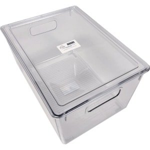 Ziva Refrigerator Organizer Bin C1 met Deksel - Koelkast Opbergbak - 293x210x155mm Afmetingen - Voedsel Opbergbox met Deksel - Keuken Organisatie Accessoire - Transparante Opslagoplossing voor Efficiënte Koelkastorganisatie