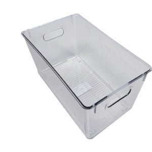 Ziva Refrigerator Organizer Bin C2 - Koelkast Opbergbak - 257x155x135mm Afmetingen - Voedsel Opbergbox - Keuken Organisatie Accessoire - Transparante Gestructureerde Opslagoplossing voor Efficiënte Koelkastorganisatie