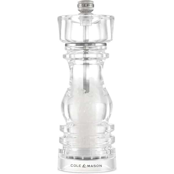 Zoutmolen Acryl - Keuken Accessoire - Kruiden Malen - Keramisch Mechanisme - 18.7 cm - Transparant