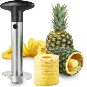 carmderin - Ananassnijder - Professionele Ananassnijder | Ananas Corer | Roestvrijstalen Fruit Mes Snijmachine voor Keuken Accessoires, Duurzaam en Gemakkelijk te Gebruiken Keukengerei voor Thuis Koken en Catering | Ananas Snijder Schiller