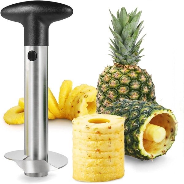 carmderin - Ananassnijder - Professionele Ananassnijder | Ananas Corer | Roestvrijstalen Fruit Mes Snijmachine voor Keuken Accessoires, Duurzaam en Gemakkelijk te Gebruiken Keukengerei voor Thuis Koken en Catering | Ananas Snijder Schiller