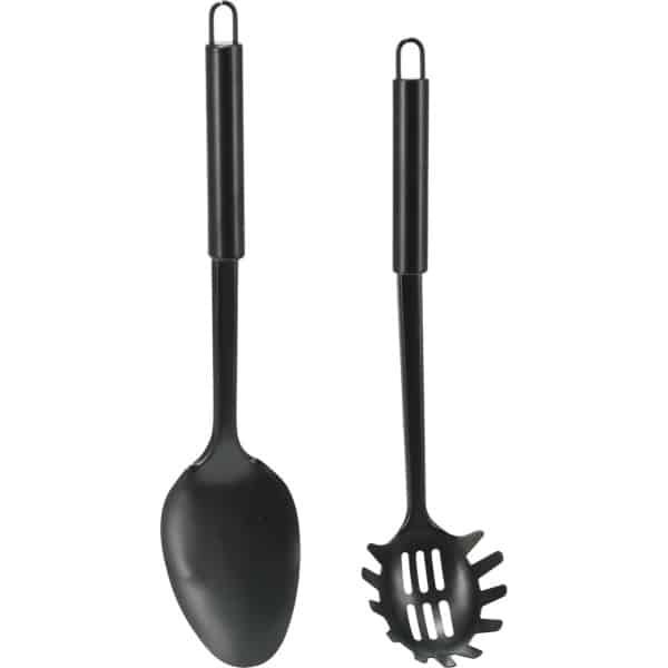 kook/keuken gerei - set van 2x stuks - zwart - RVS - keuken/kook accessoires