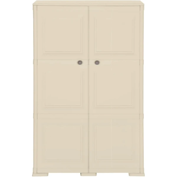 vidaXL Opbergkast hout-look angorawit kunststof Opslagkast - Kast - Opberger - Woonaccessoires - Keuken Accessoires